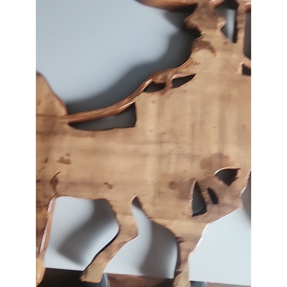 Carved Solid Wood Horse & Carriage Wall Mounted Sculpture - Picture 7 of 8